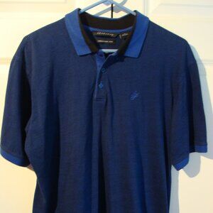 Sean John Men's Polo Shirt Size Medium Royal Blue with Black Detailing Easy Care
